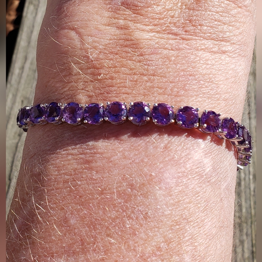 Simulated Amethyst Tennis Bracelet